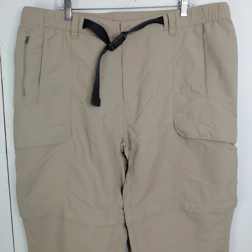 North Face Pants Mens XXL Convertible Hiking Khaki Utility Pockets Gorpcore - Picture 7 of 10